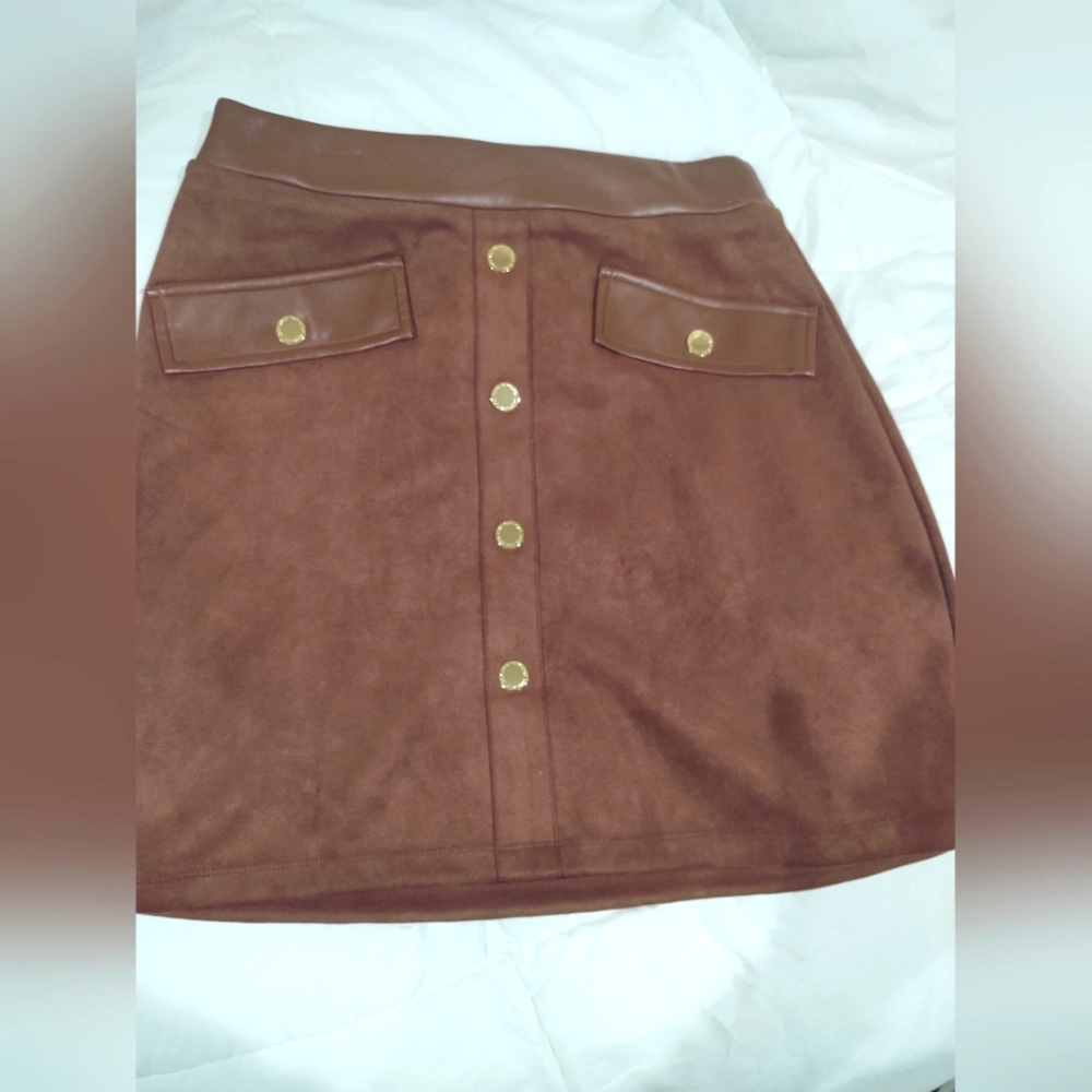 Marc New York Women's Faux Suede  Skirt NWT